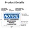 Signmission Sterile Environment Do Not Enter Without OSHA Notice Sign, Aluminum, 10in W x 7in L, 2PK OS-2PACK-NS-A-710-L-18461 - alternate 2